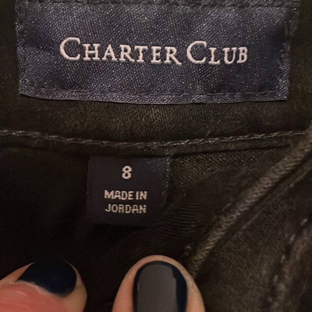 Charter Club Black Lexington Straight Size 8 - Picture 3 of 4